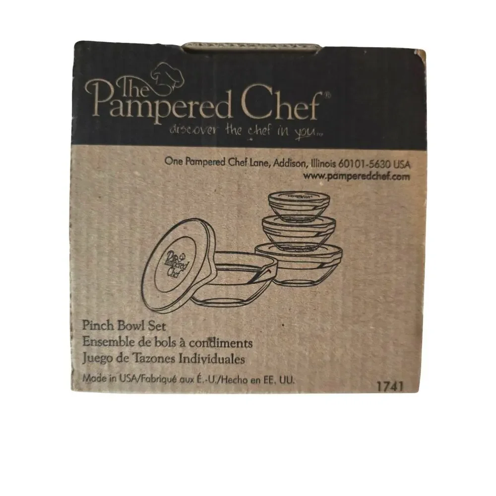 Vintage Pampered Chef Pinch Nesting Bowl Set With Lids New Other